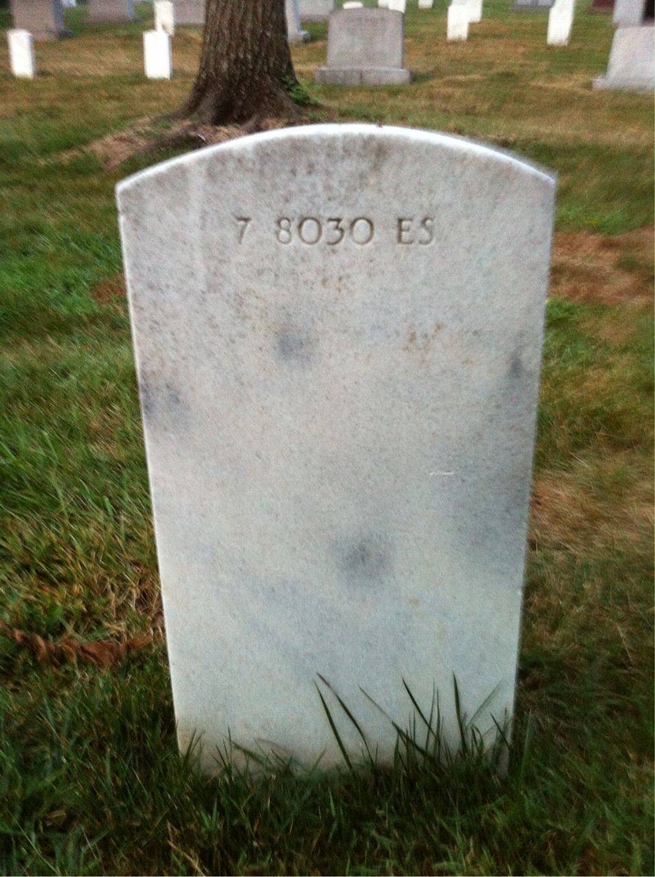 Back of headstone — Helen Morris