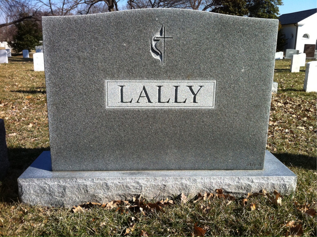 Back of headstone — Lawrence Lally