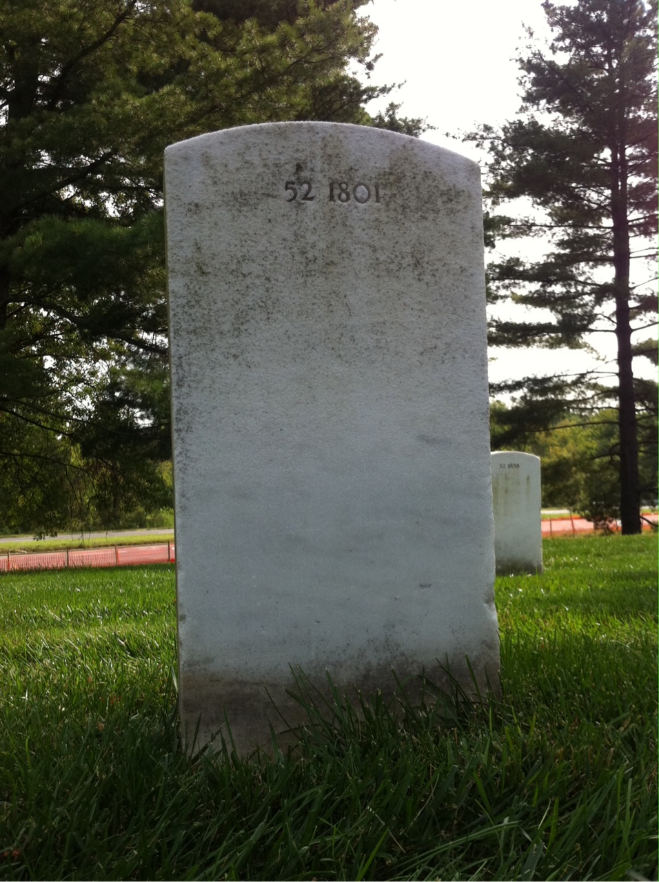 Back of headstone — Horace Allen