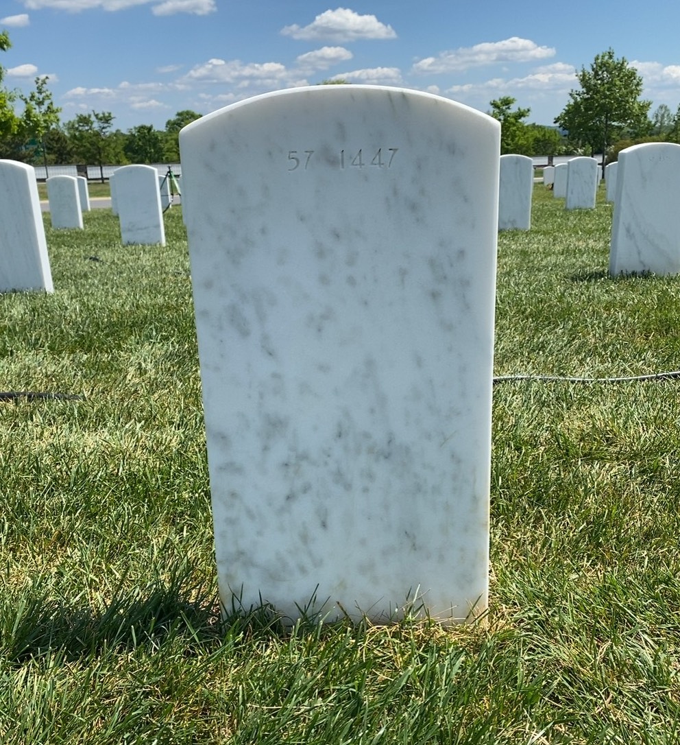 Back of headstone — William August Tate