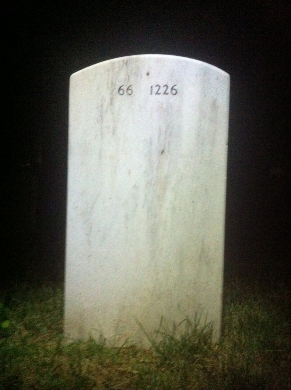 Back of headstone — Arthur Kuykendall