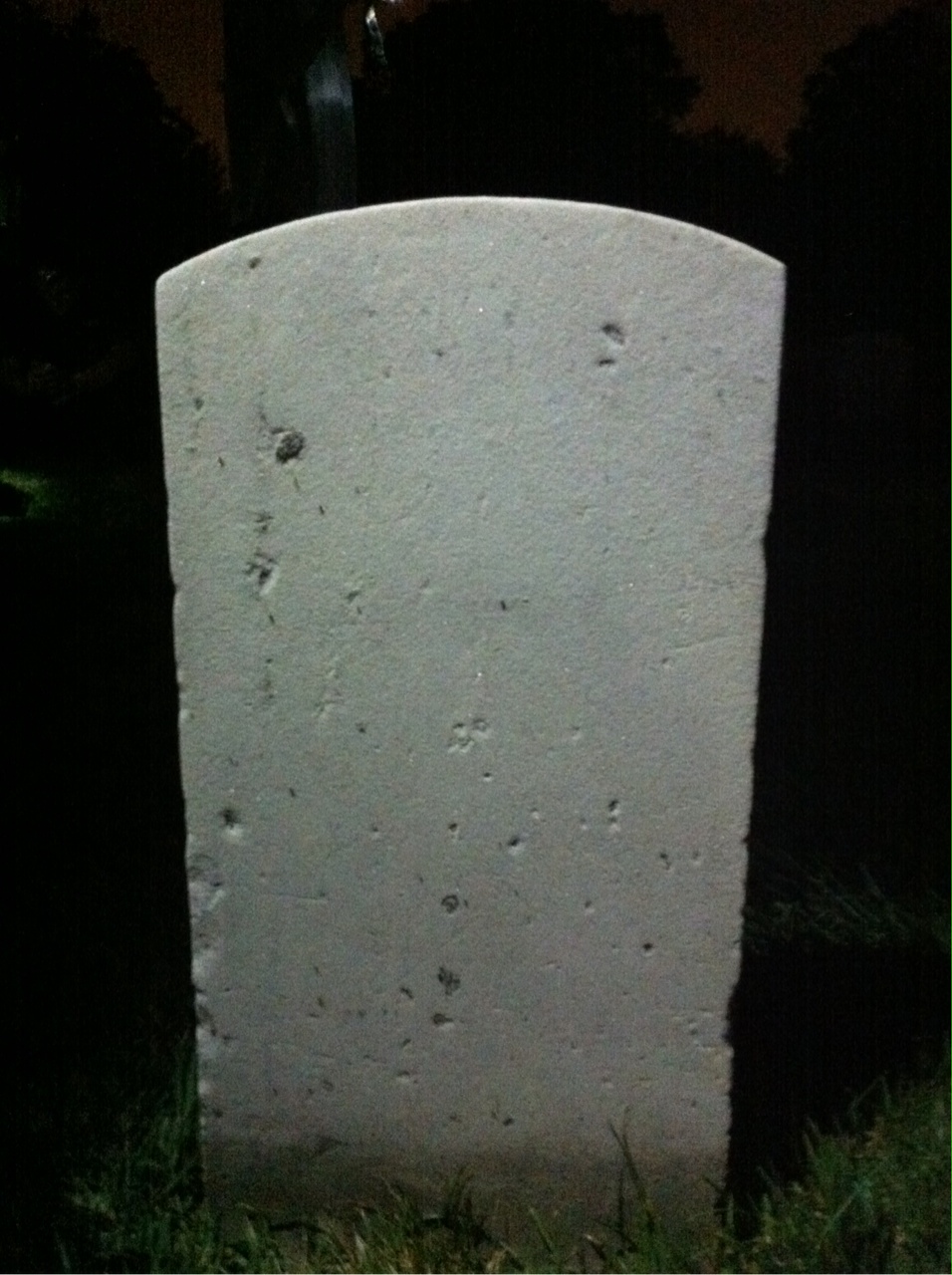 Back of headstone — Alton Angier