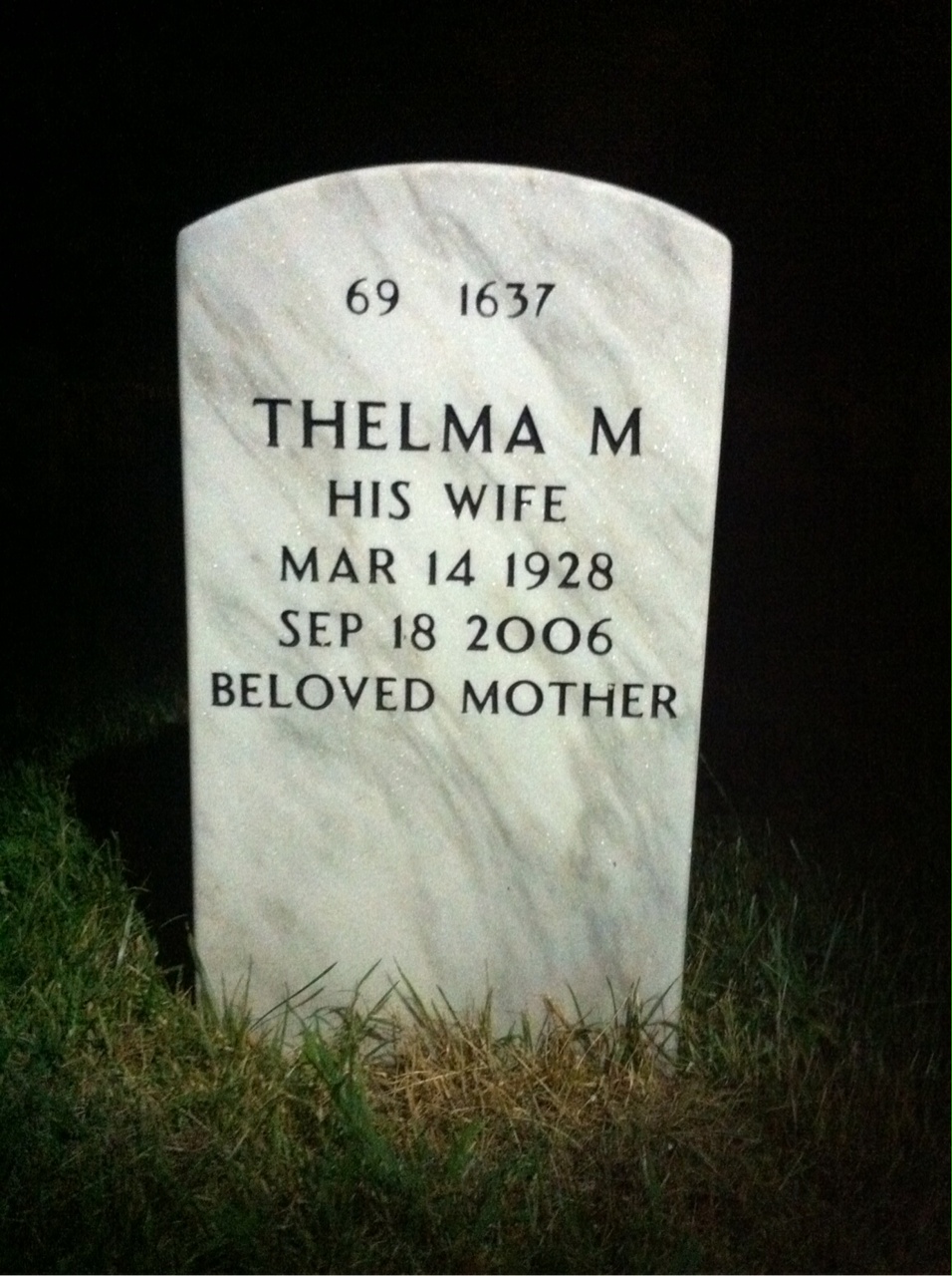 Back of headstone — John Russell