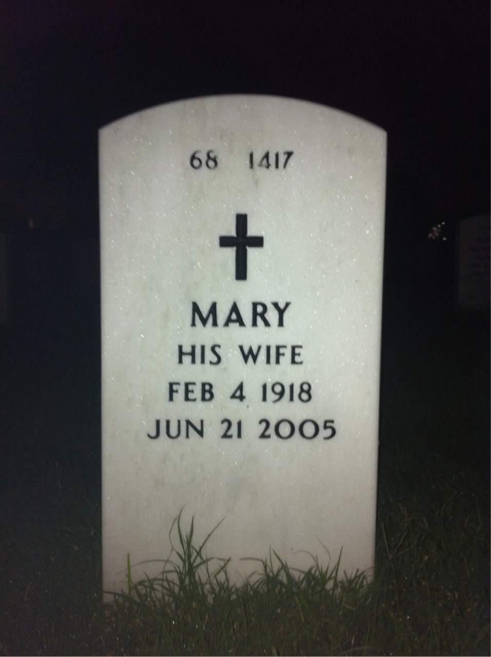 Back of headstone — Richard Posey