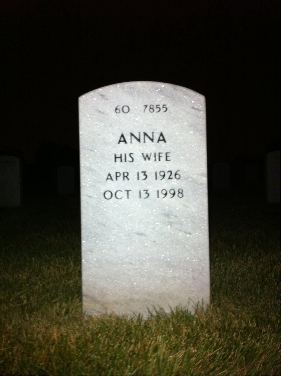 Back of headstone — Luis Deluna