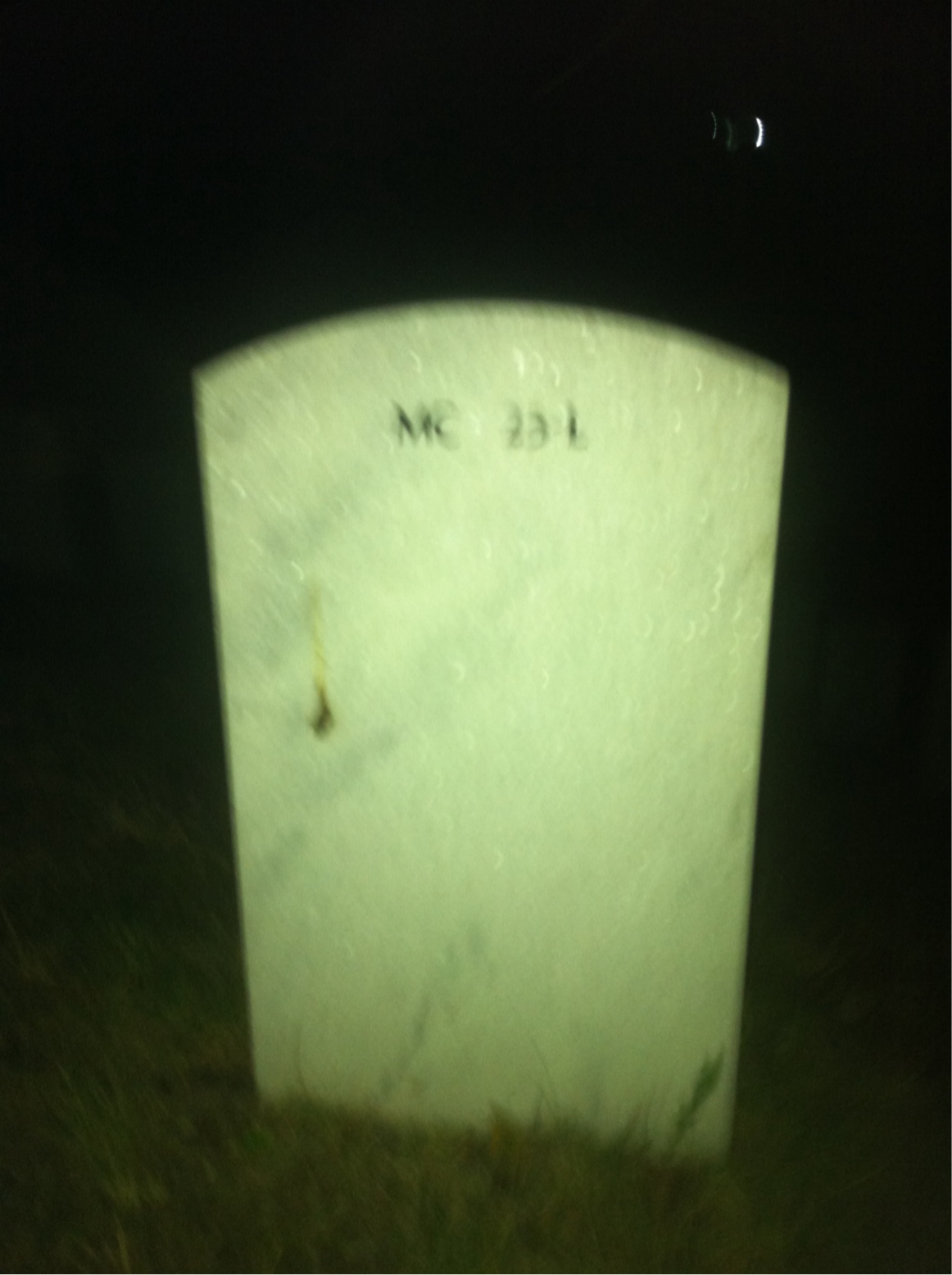 Back of headstone — James Allen