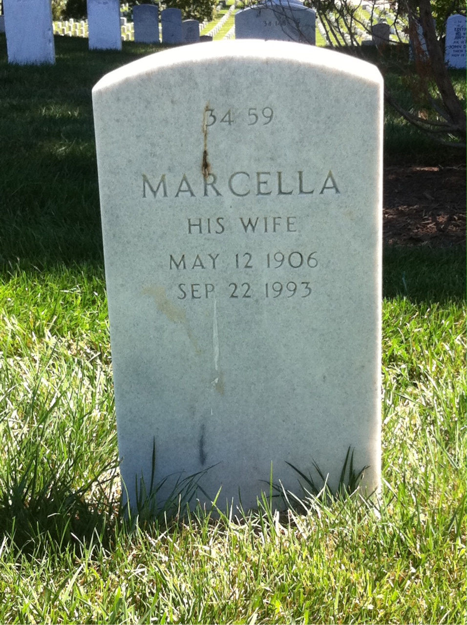 Headstone shared by 2 interments, including Clayton K. Slack