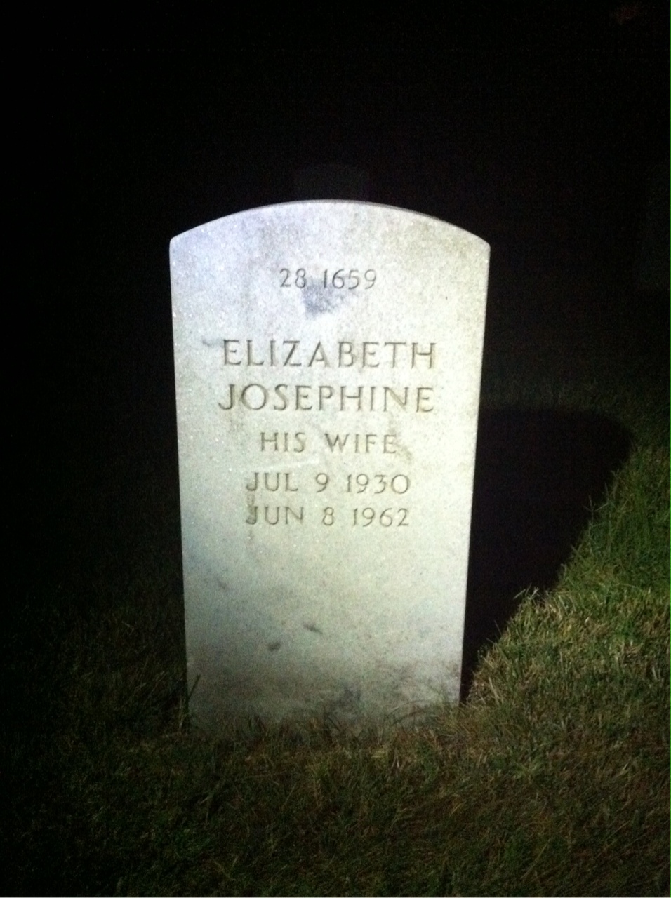 Back of headstone — Robert Miller