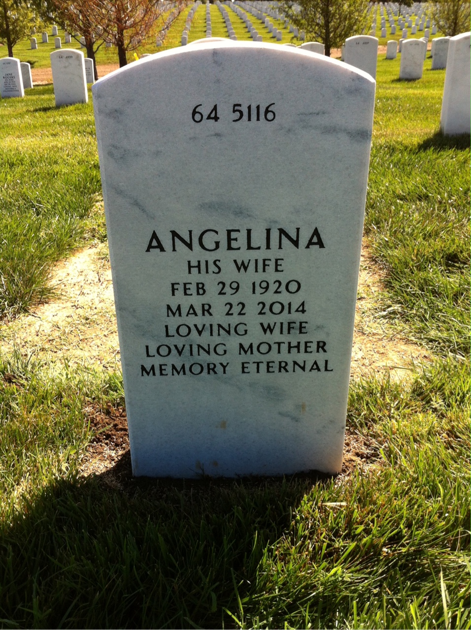 Back of headstone — John Georgelas