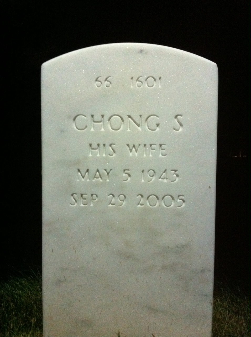 Back of headstone — Sammy Mcknight