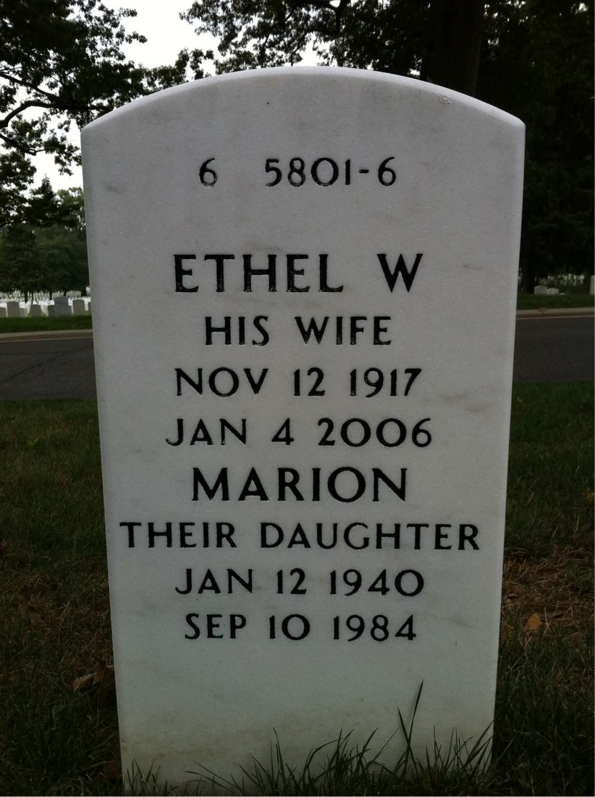 Back of headstone — Frederick Janney