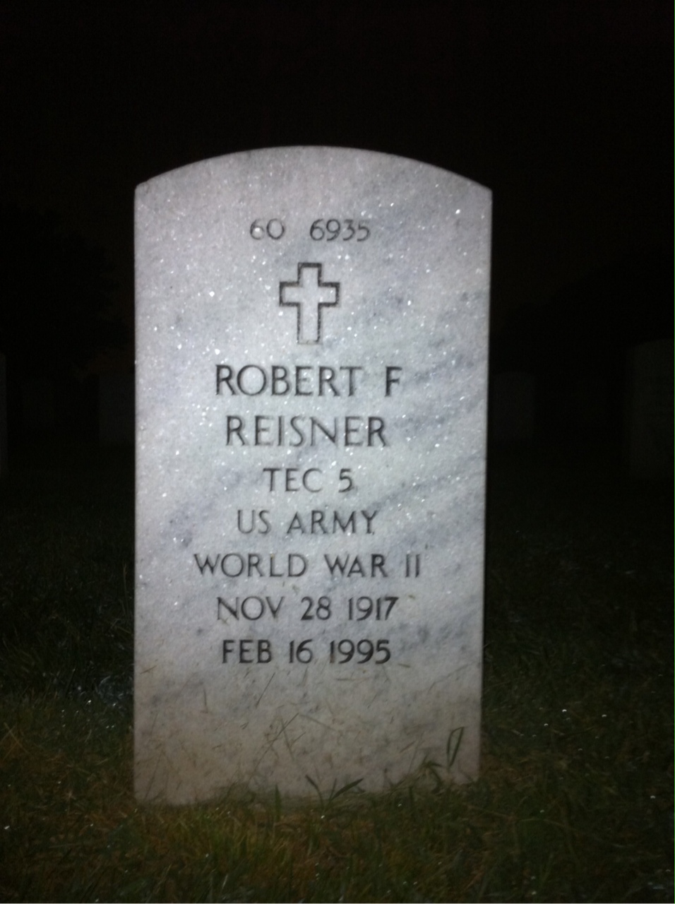 Back of headstone — Margaret Reisner