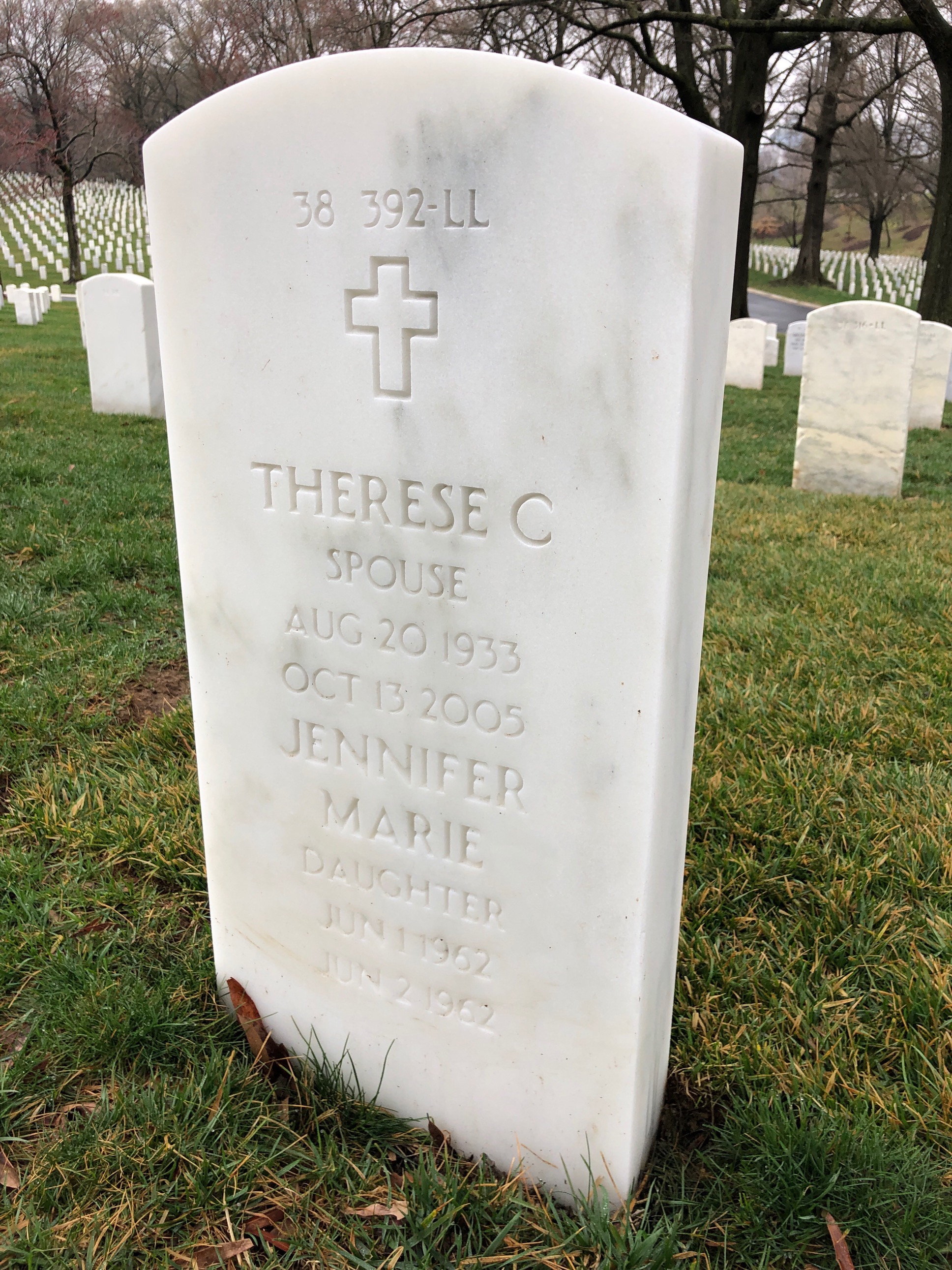 Back of headstone — Richard O'Connell