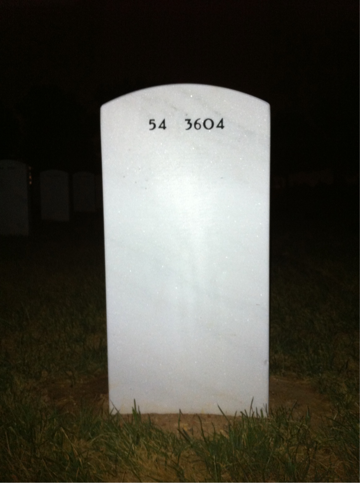 Back of headstone — William Earl Doran