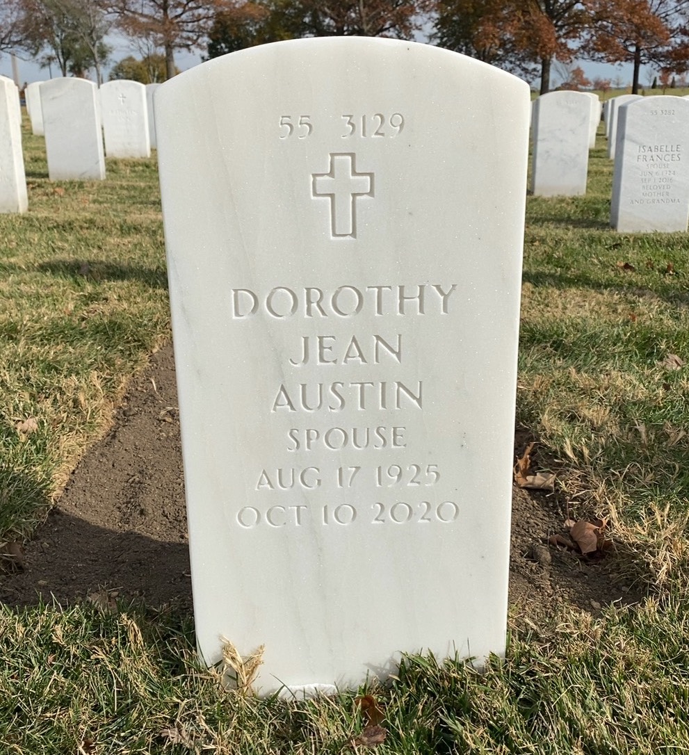 Back of headstone — John Austin