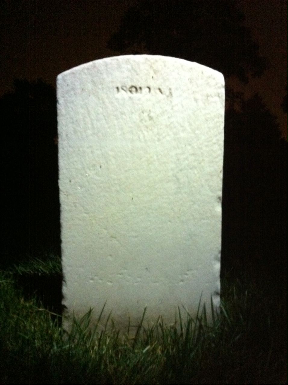Back of headstone — William Bentley