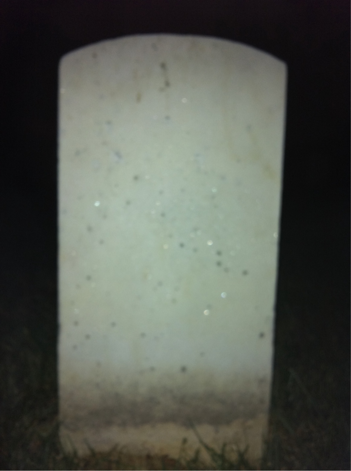 Back of headstone — William Baurman