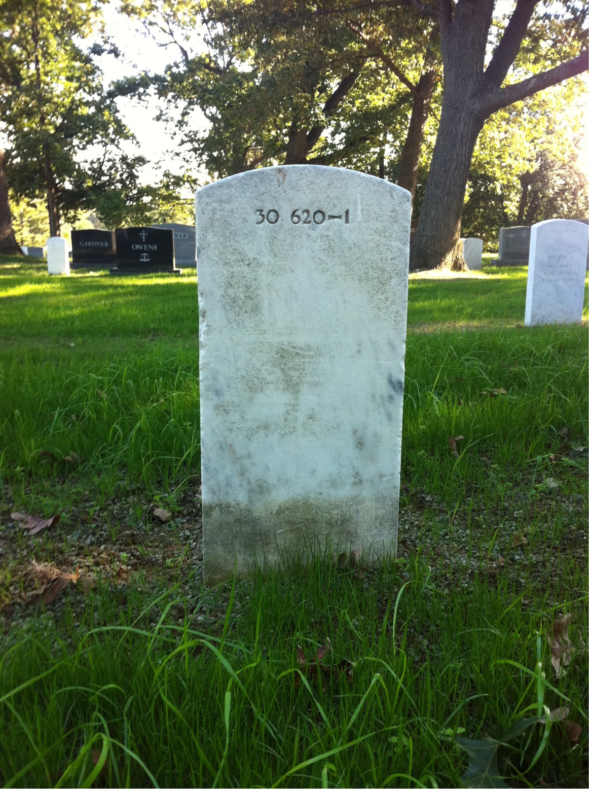 Back of headstone — John Adams