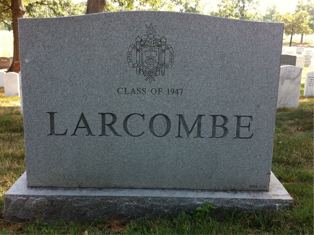 Back of headstone — Howard Larcombe