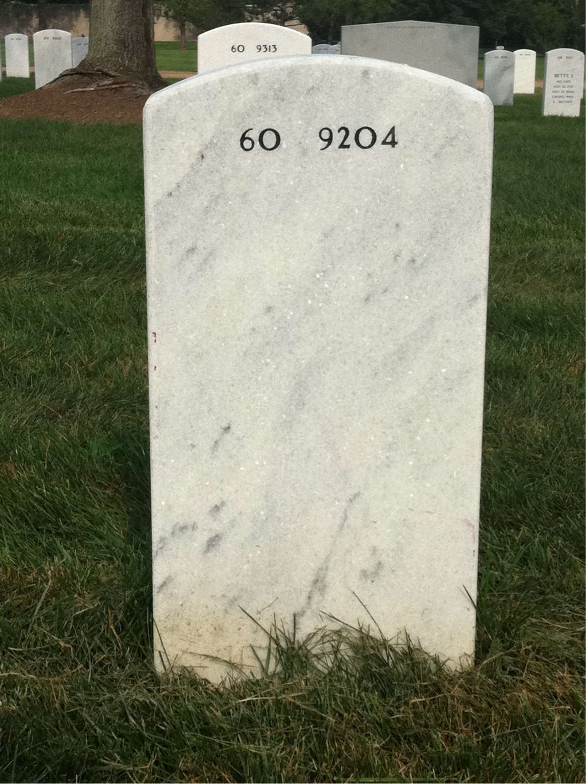 Back of headstone — Arthur Rondeau