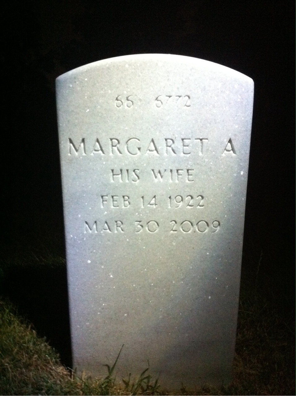 Back of headstone — Maurice Holien