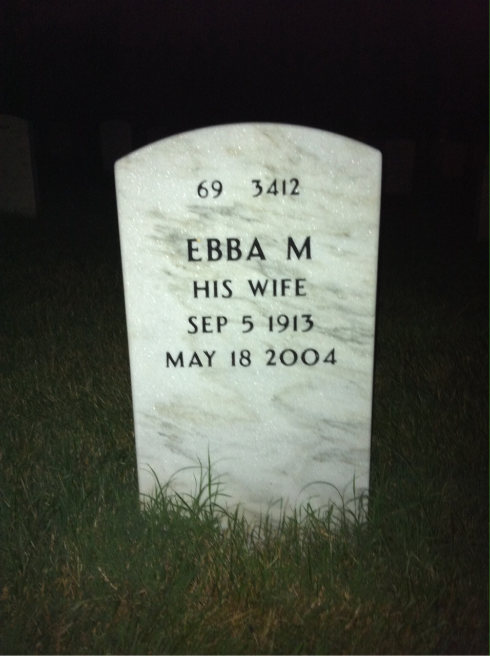 Back of headstone — Francis Egbert