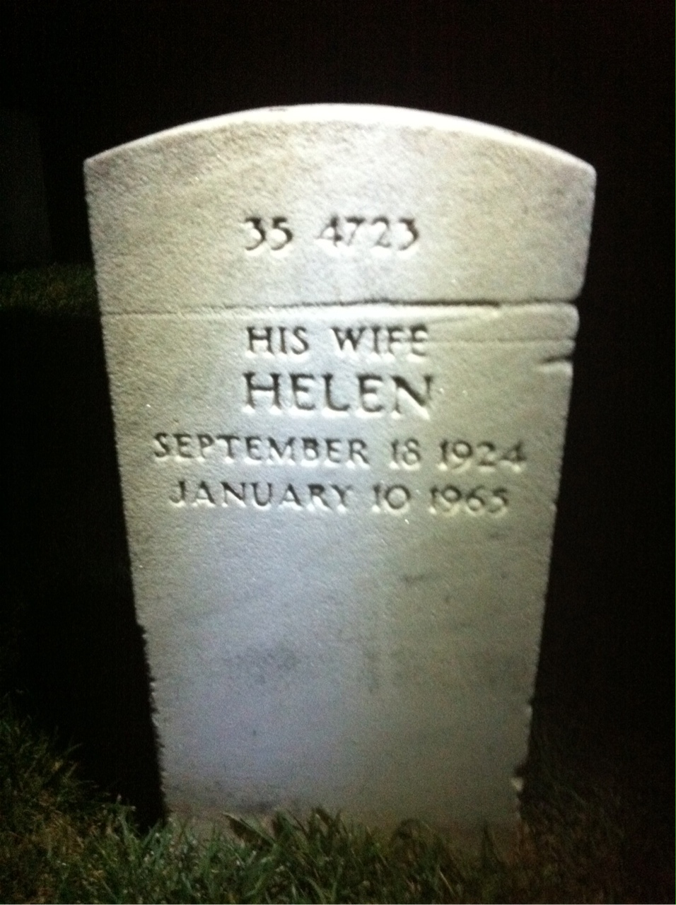 Back of headstone — Willie Corbett
