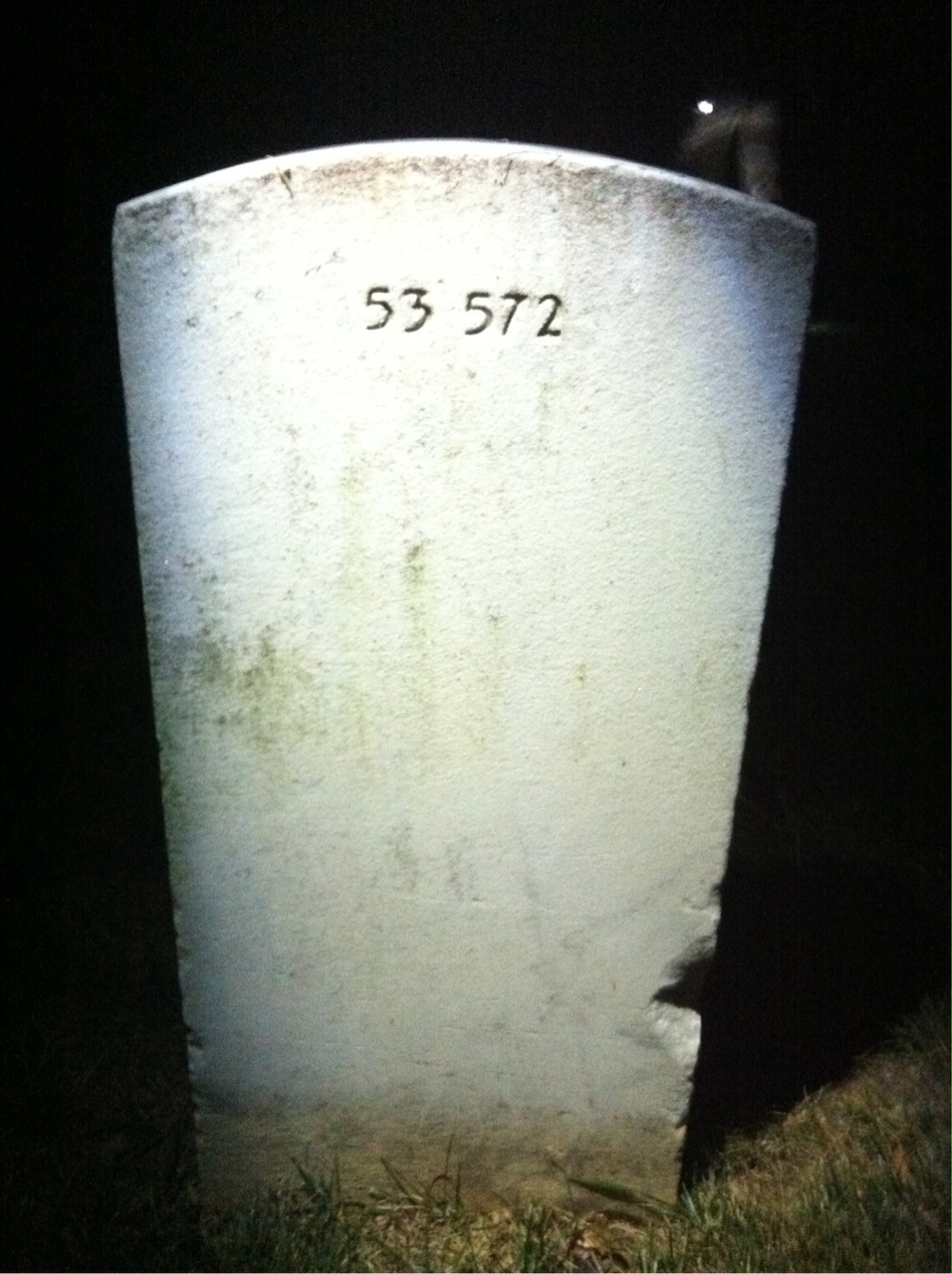 Back of headstone — Abraham Moore