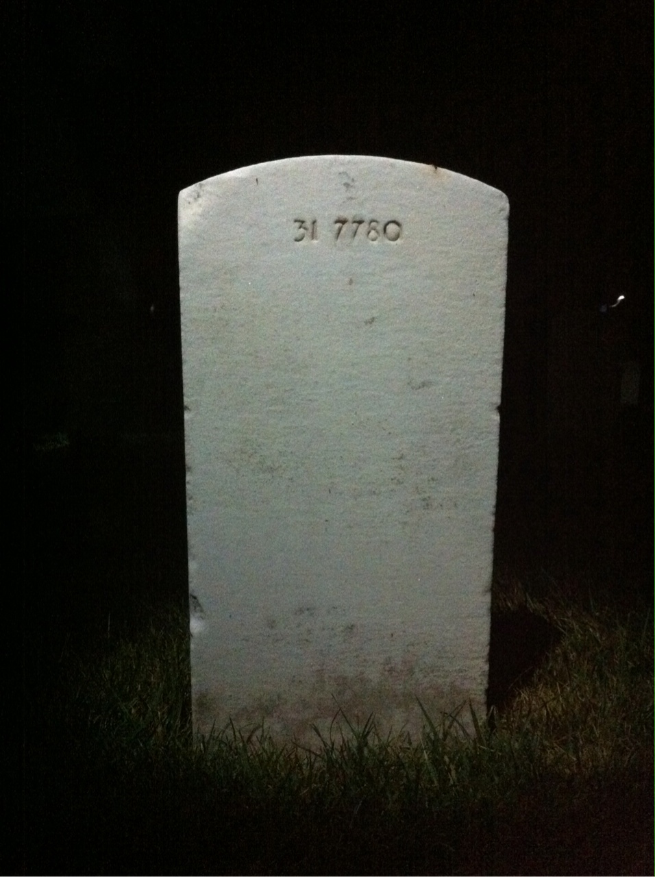 Back of headstone — Samuel Acker