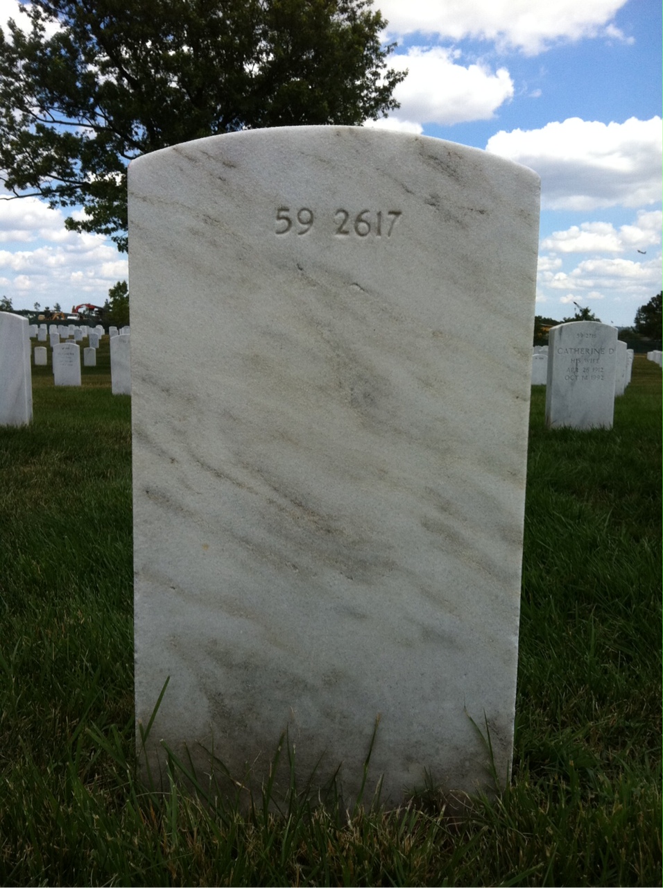 Back of headstone — Thomas Arms