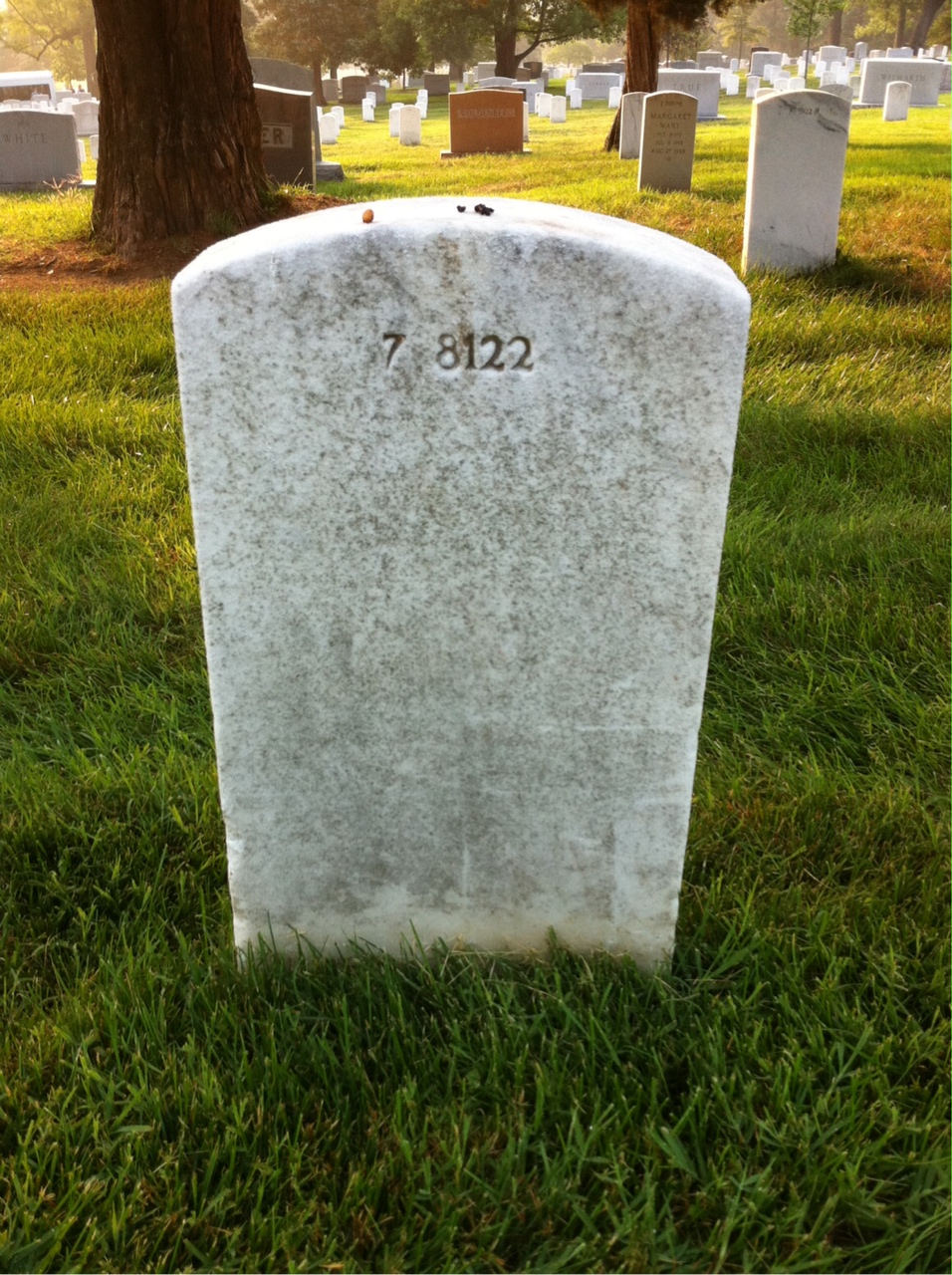 Back of headstone — William Crofford