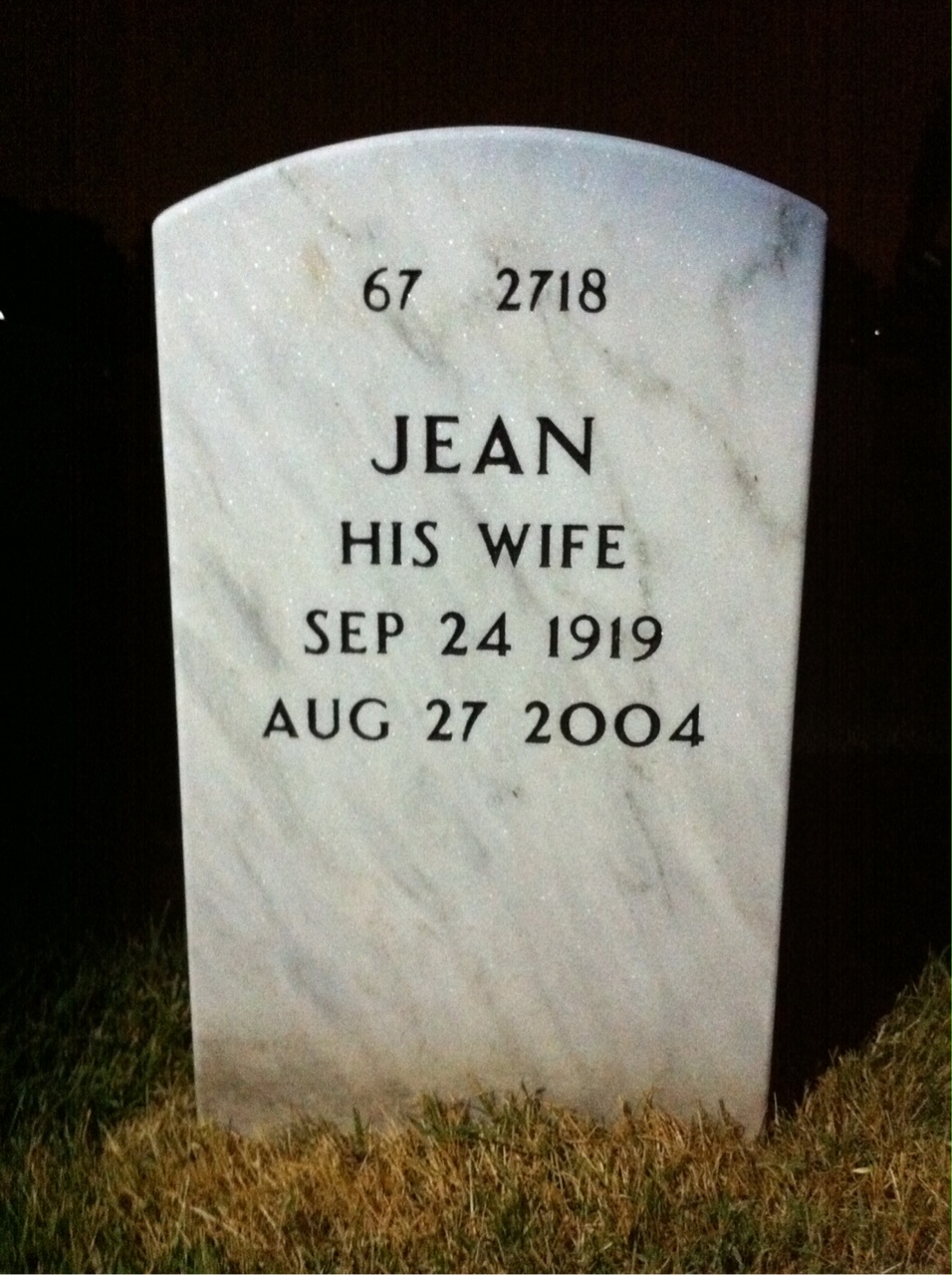 Back of headstone — Donald Runyon
