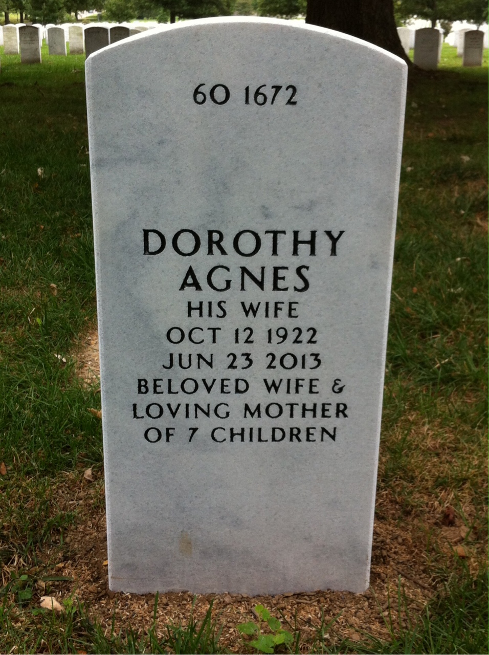 Back of headstone — William Kent