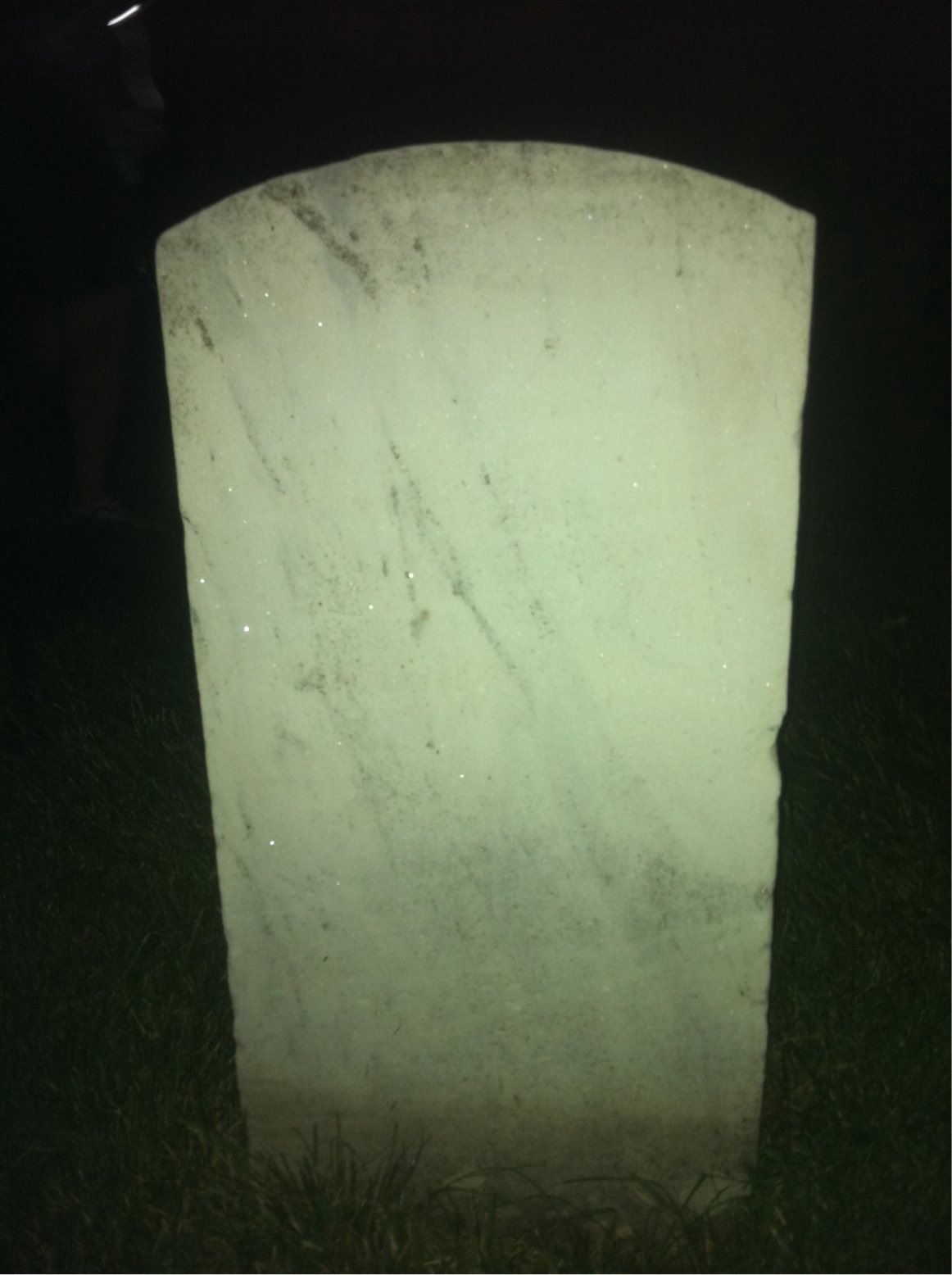 Back of headstone — John Baiker