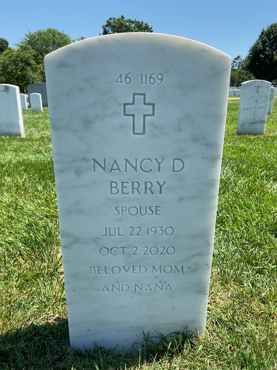 Back of headstone — Louis Berry