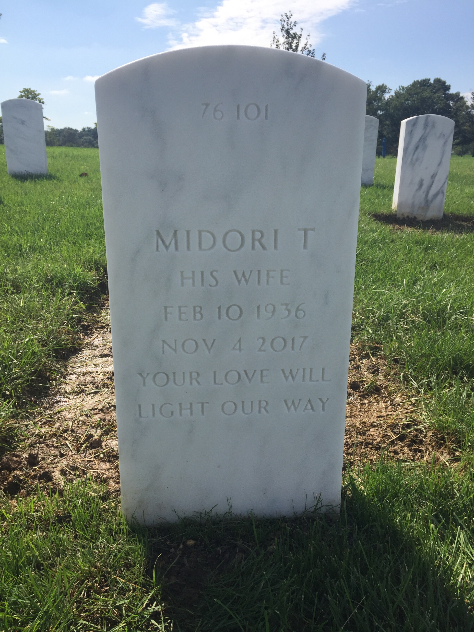 Back of headstone — William Burdette Nicely