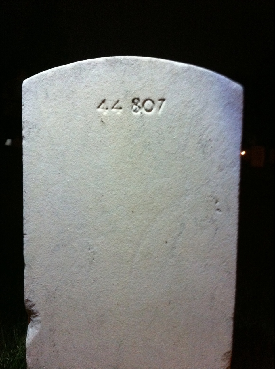 Back of headstone — James Allen