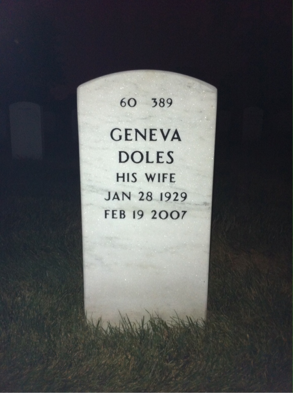 Back of headstone — Howard Cartwright