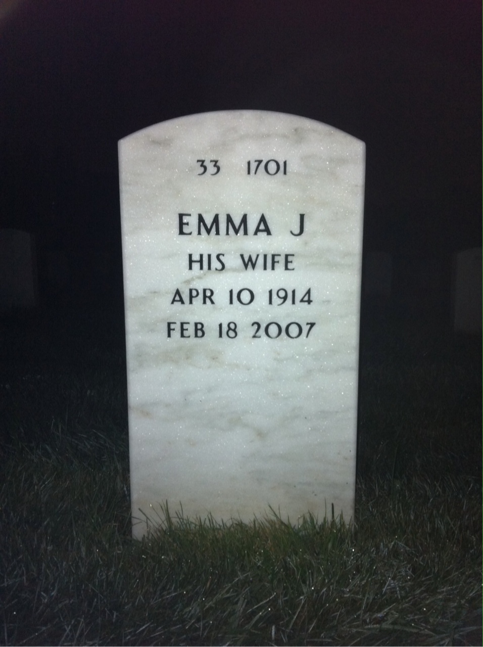 Back of headstone — John Cunningham