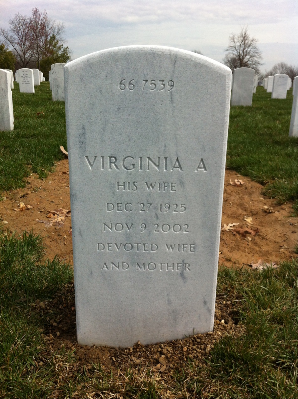 Back of headstone — Pascal Adamo