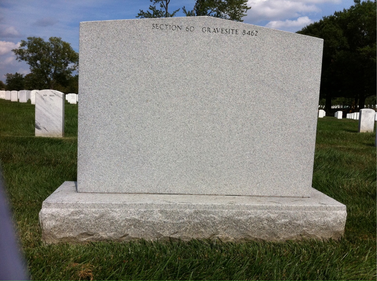Back of headstone — Andrew Ernandis