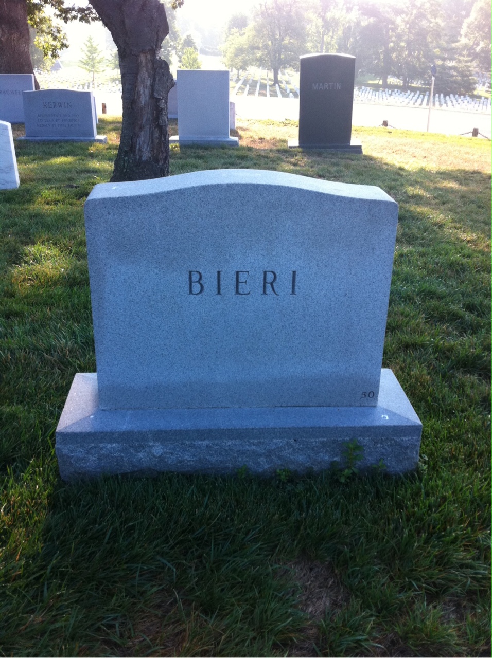 Back of headstone — Bernhard Bieri