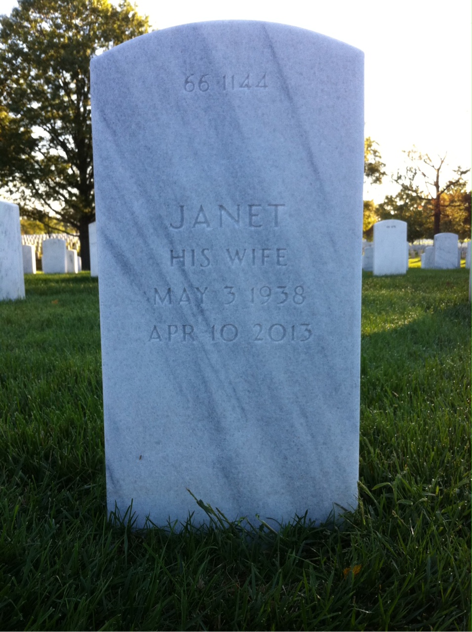 Back of headstone — Jesse White