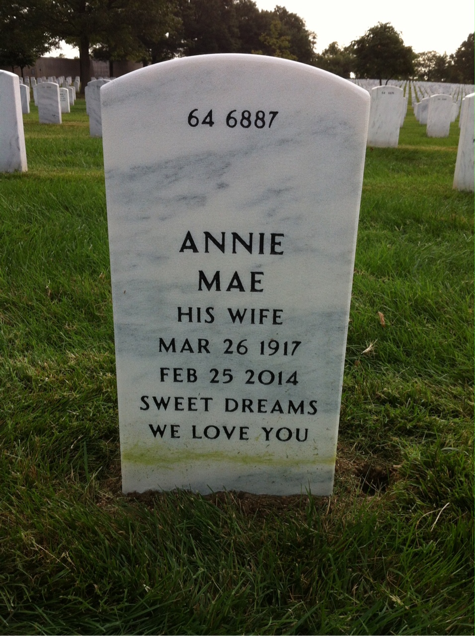 Back of headstone — Ray Woodward