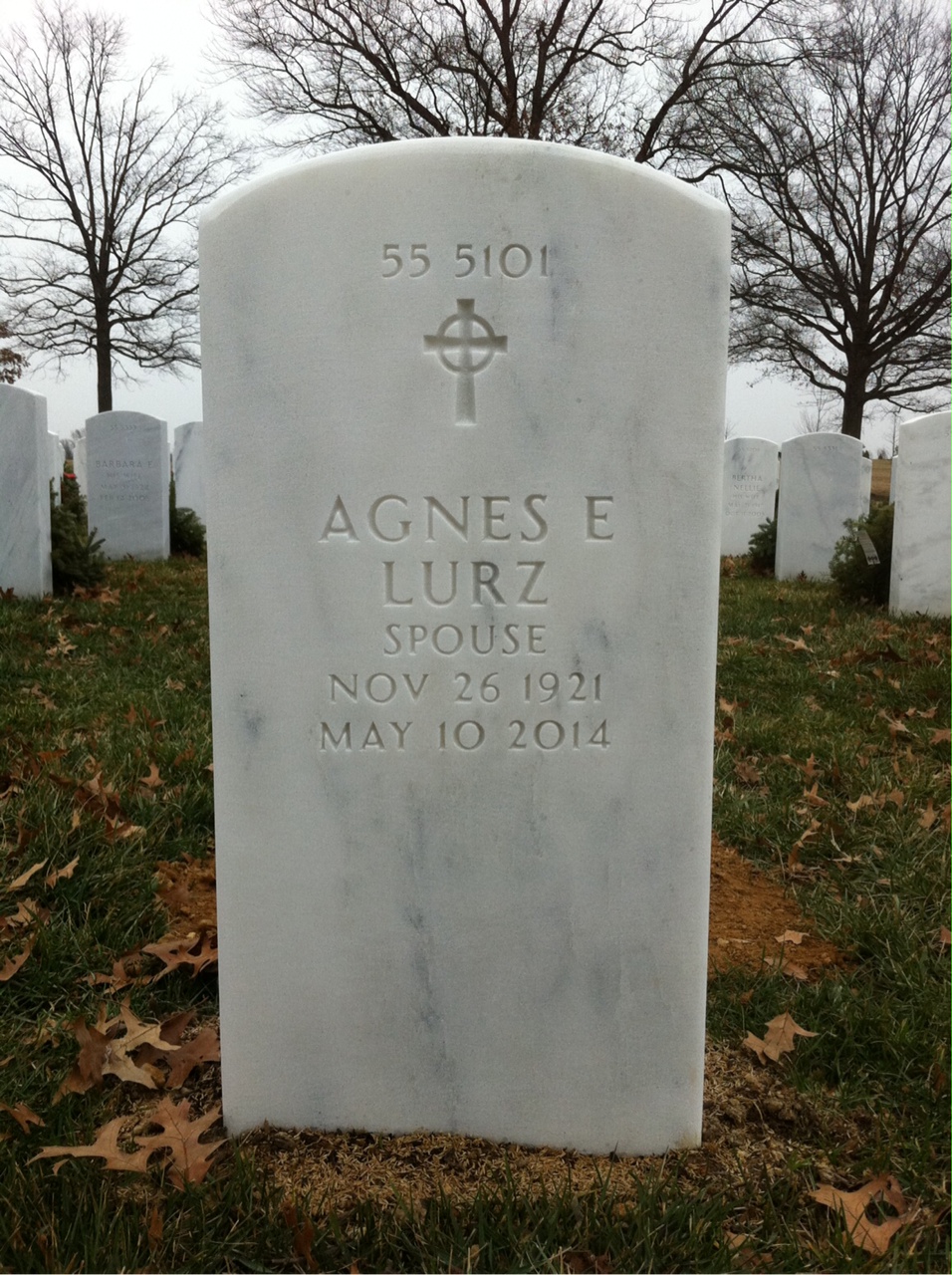 Back of headstone — Agnes Israelsen