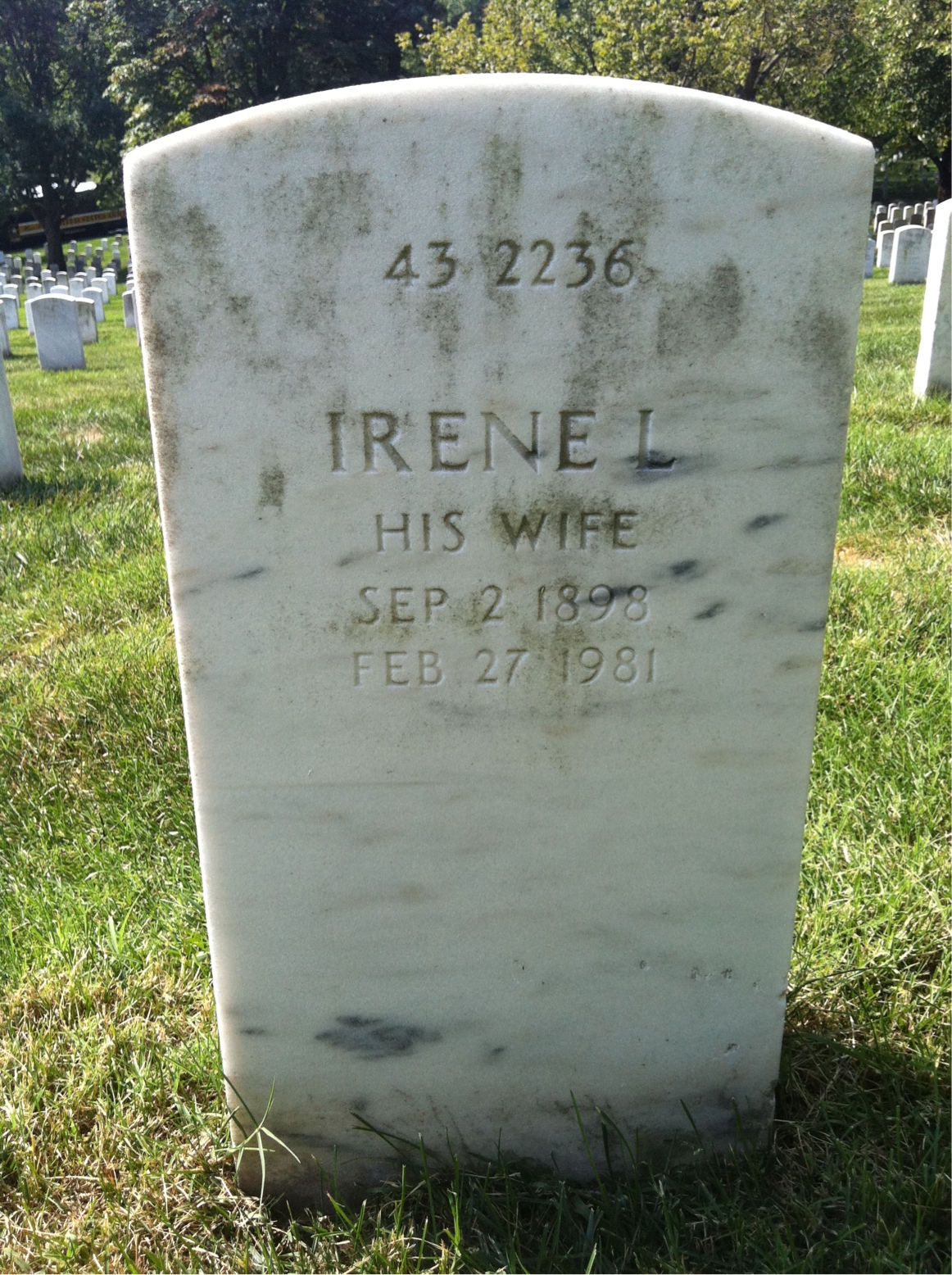 Back of headstone — George Bailey