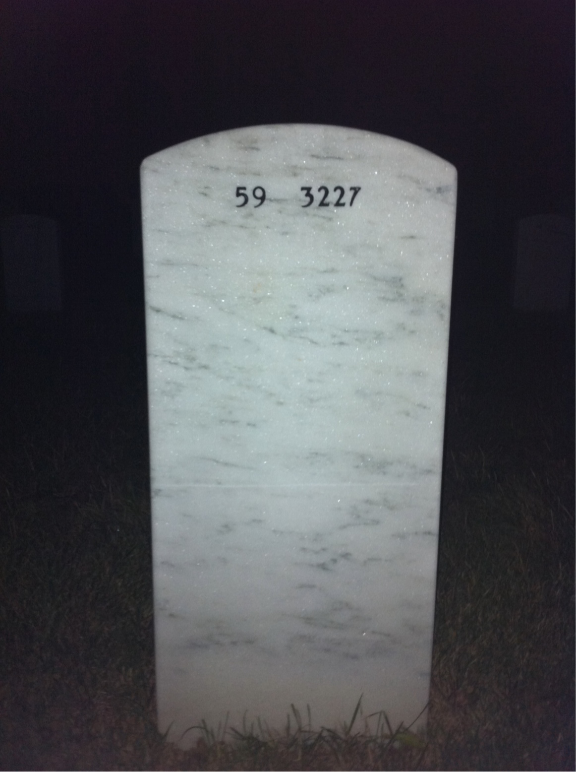 Back of headstone — Robert Sample