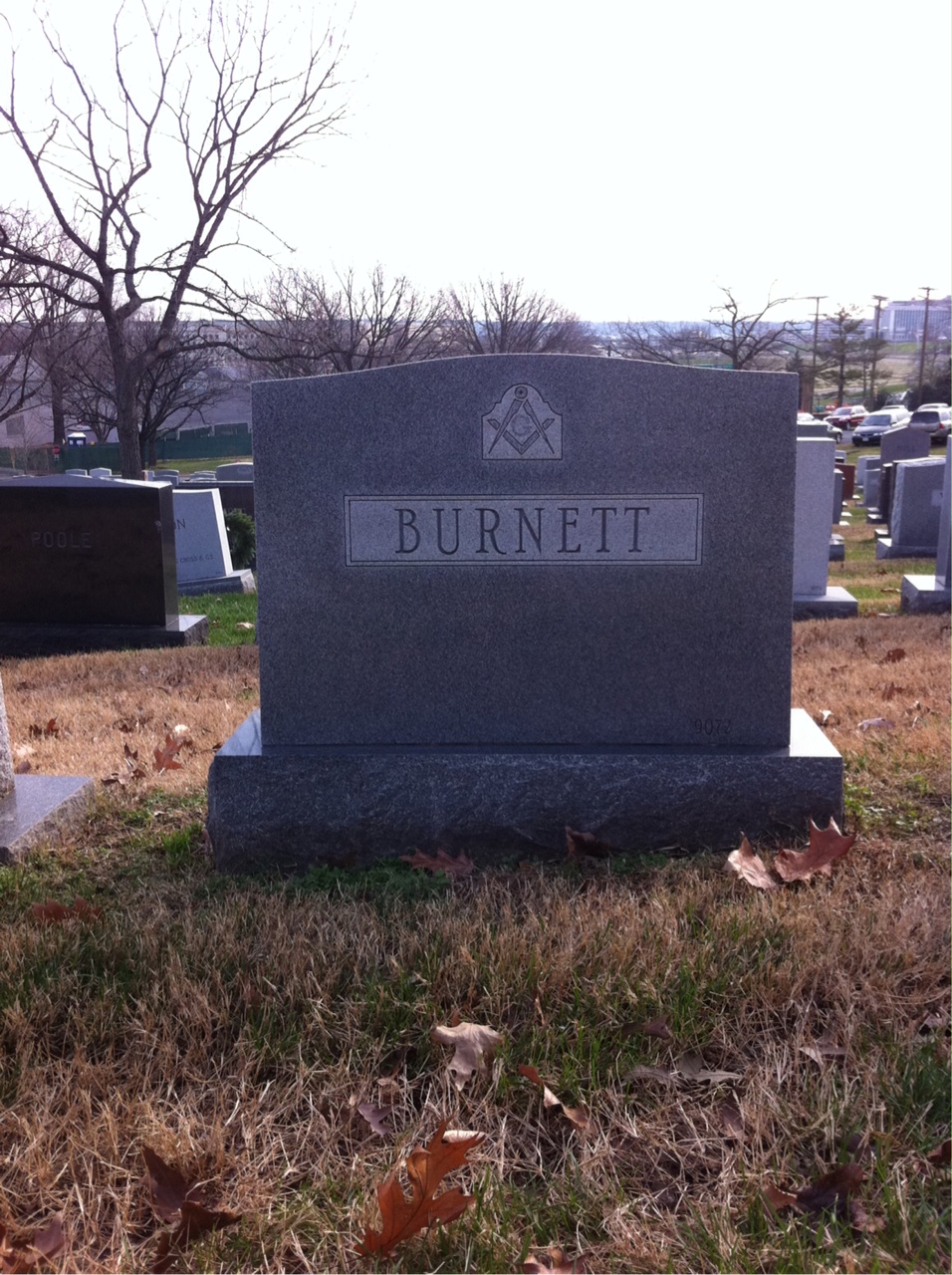 Back of headstone — Harry Burnett