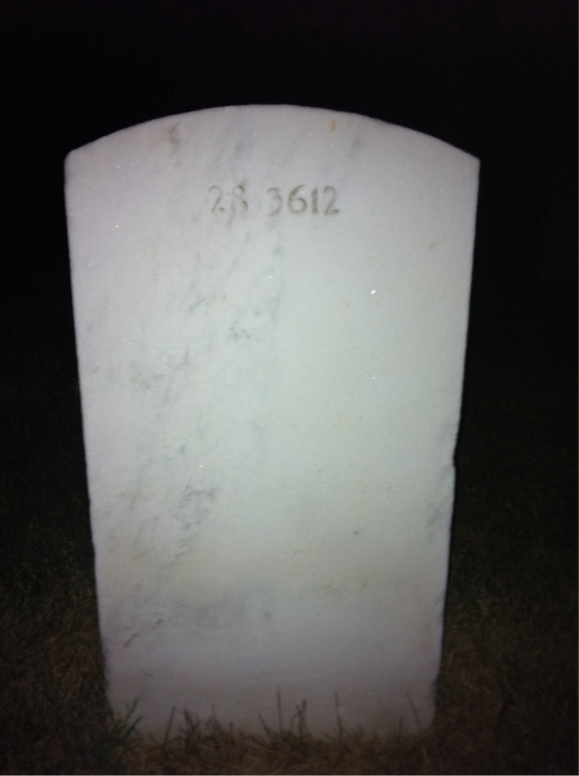 Back of headstone — Edward Bell