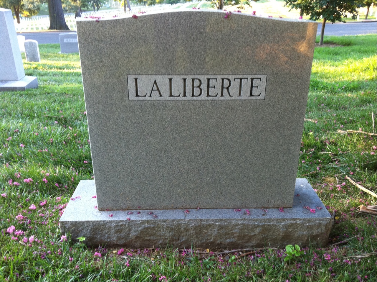 Back of headstone — Dennis Laliberte